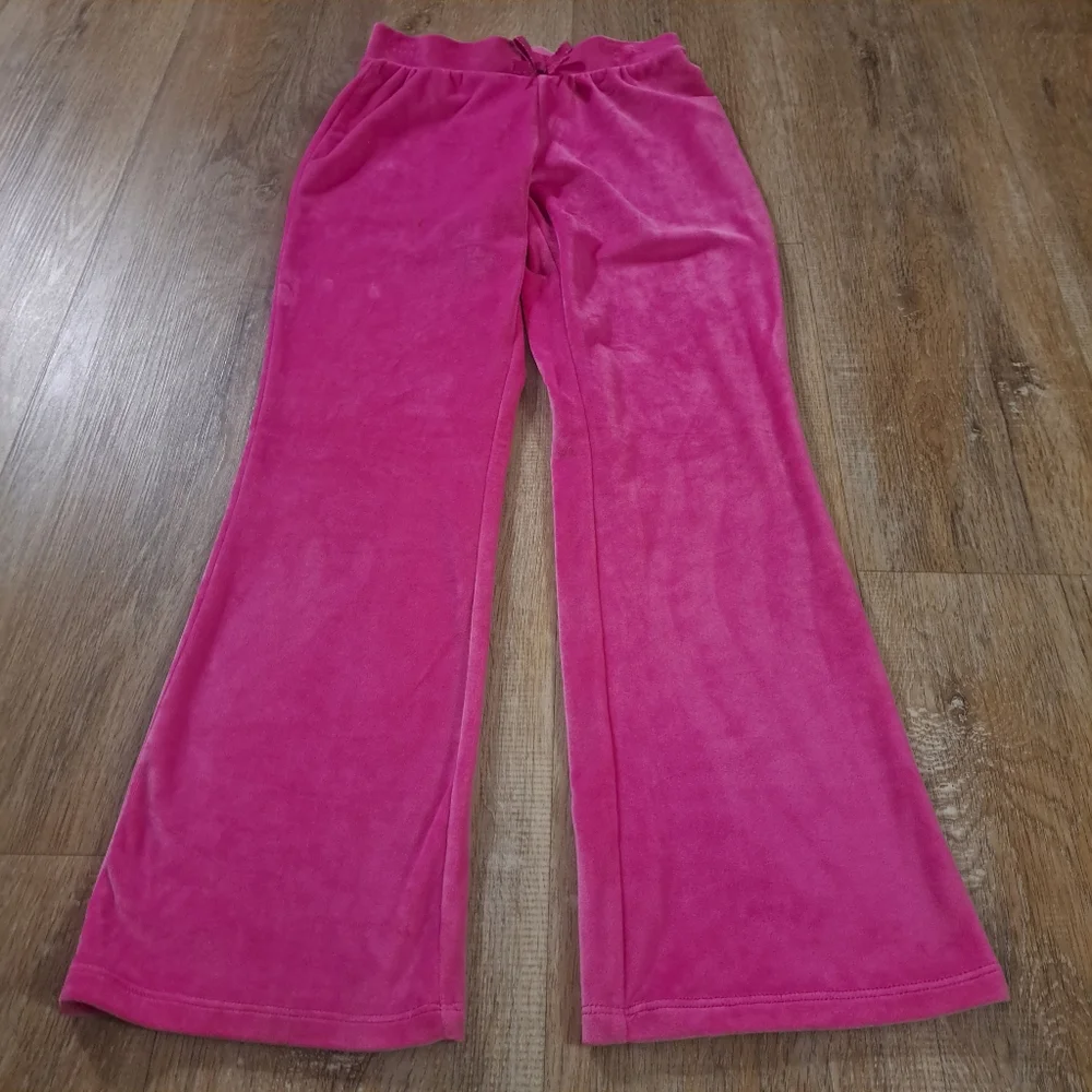 The Children's Place Girl's Pink Velour Flare-Leg Activewear Pants Size 7/8 M